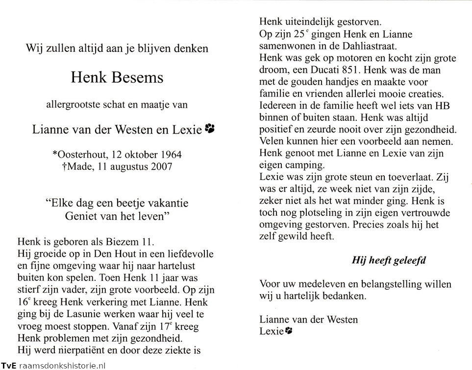 Henk Besems Lianne van der Westen