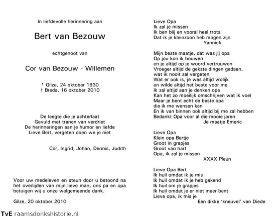 Bert van Bezouw Cor Willemen