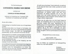 Catharina Maria van Biene Cornelis Petrus Ripzaad