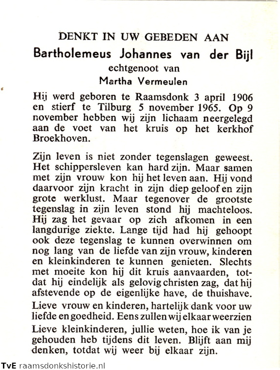 Bartholemeus Johannes van der Bijl Martha Vermeulen