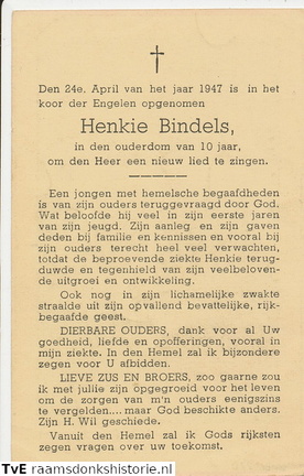 Henkie (Hendricus Antonius Cornelis) Bindels