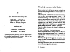 Sibilla Antonia Maria Bisschops Josephus Gerardus Antonius Lemmens