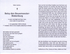 Betsy Blakenburg, Bertus den Bouwmeester