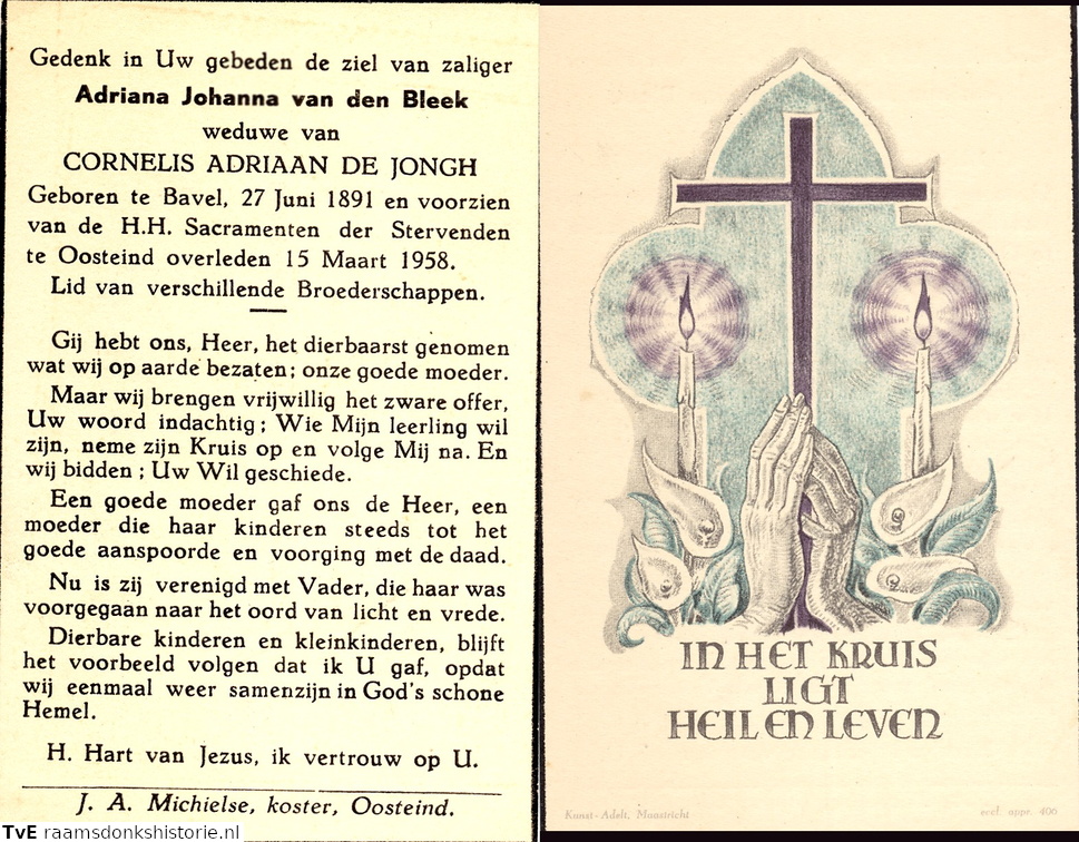 Adriana Johanna van den Bleek Cornelis Adriaan de Jongh