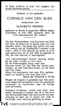 Cornelis van den Bliek Elisabeth Peemen