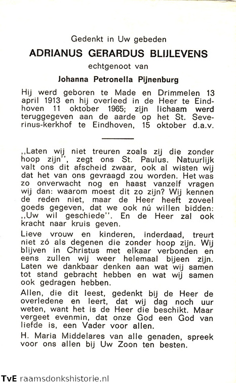 Adrianus Gerardus Blijlevens Johahna Petronella Pijnenburg