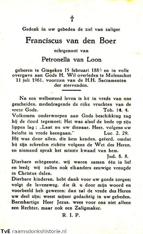 Franciscus van den Boer Petronella van Loon