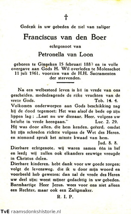 Franciscus van den Boer Petronella van Loon