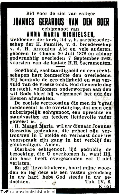 Joannes Gerardus van den Boer Anna Maria Michielsen