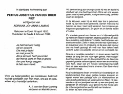 Petrus Josephus van den Boer Adriana Johanna Laming
