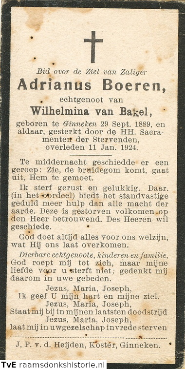 Adrianus Boeren Wilhelmina van Bakel