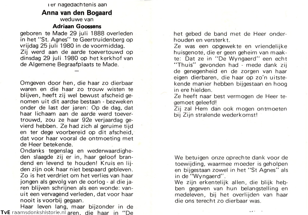 Anna van den Bogaard Adriaan Goossens