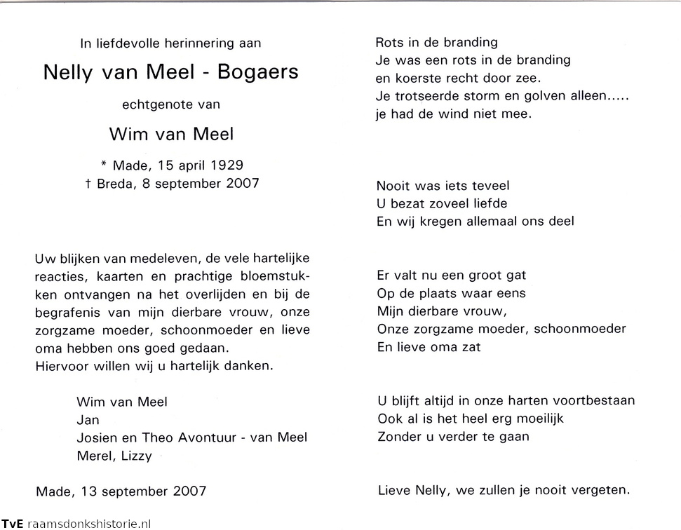 Nelly Bogaers Wim van Meel
