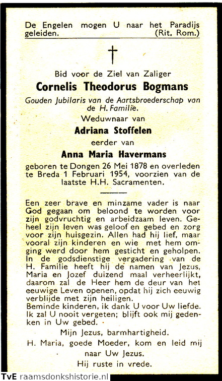 Cornelis Theodorus Bogmans Adriana Stoffelen  Anna Maria Havermans