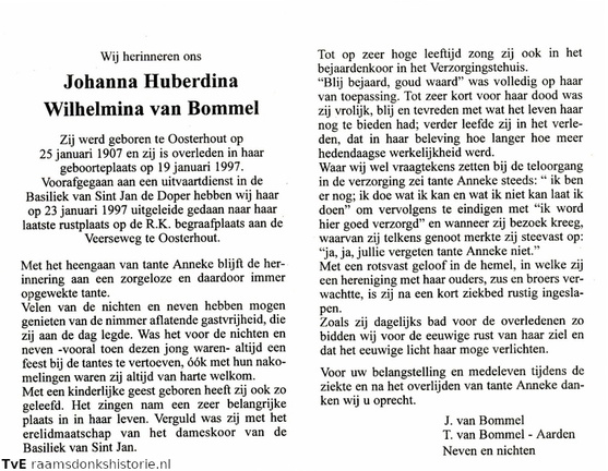 Johanna Huberdina Wilhelmina van Bommel