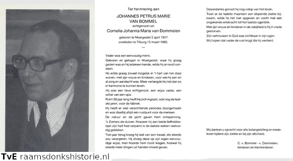Johannes Petrus Marie van Bommel Cornelia Johanna Maria van Dommelen
