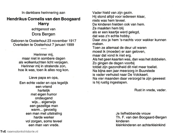 Hendrikus Cornelis van den Boogaard Dora Bergen