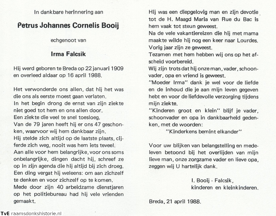 Petrus Johannes Cornelis Booij Irma Falcsik