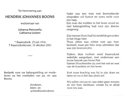 Hendrik Johannes Boons Johanna Petronella Catharina Leijten