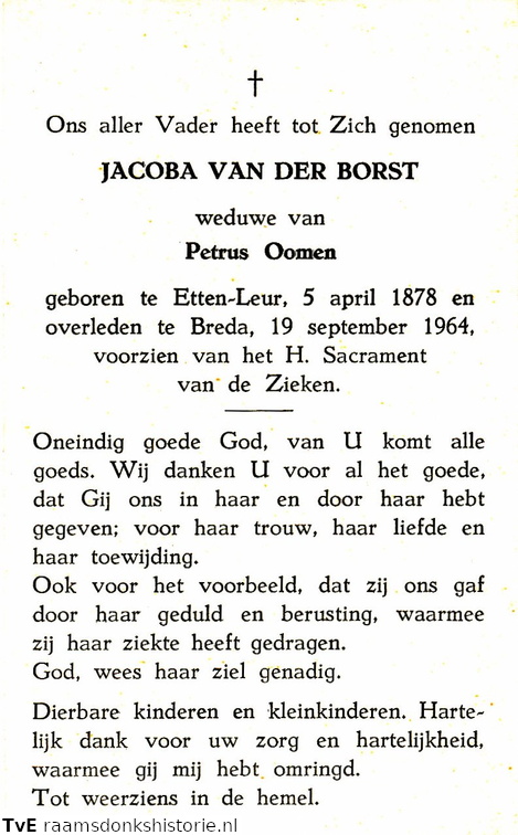 Jacoba van der Borst Petrus Oomen