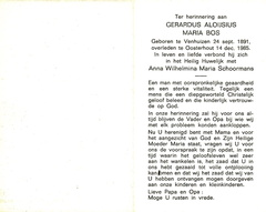 Gerardus Aloijsius Maria Bos Anna Wilhelmina Maria Schoormans