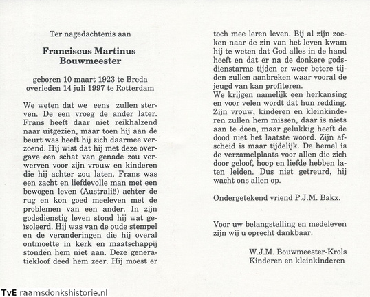 Franciscus Martinus Bouwmeester W.J.M. Krols