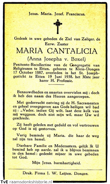Anna Josepha van Boxel non