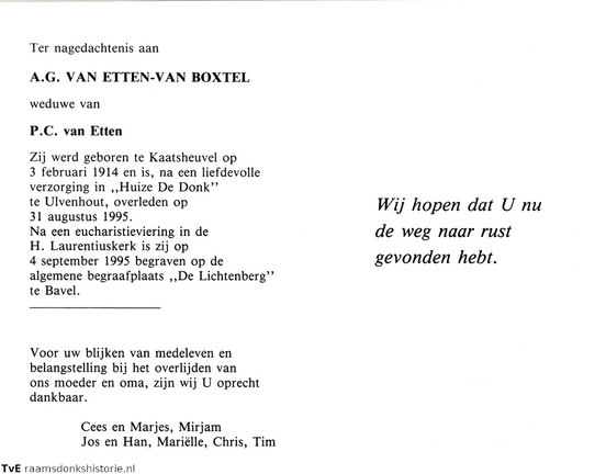 A.G. van Boxtel P.C. van Etten