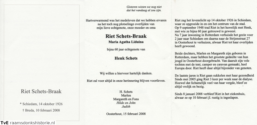Maria Agatha Liduina Braak Henk Schets