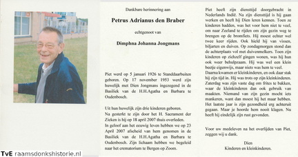 Petrus Adrianus den Braber  Dimphna Johanna Jongmans