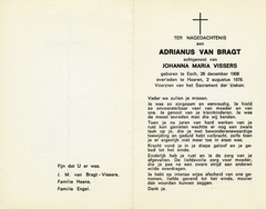 Adrianus van Bragt Johanna Maria Vissers