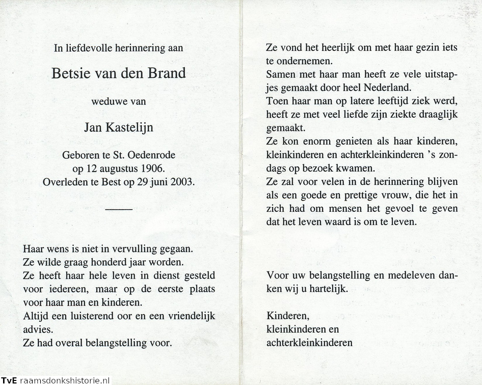 Betsie van den Brand Jan Kastelijn