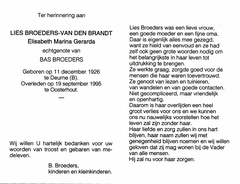 Elisabeth Marina Gerarda van den Brandt Bas Broeders