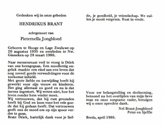 Hendrikus Brant Pieternella Jongbloed