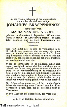 Johannes Braspennincx Maria van der Velden