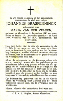 Johannes Braspennincx Maria van der Velden