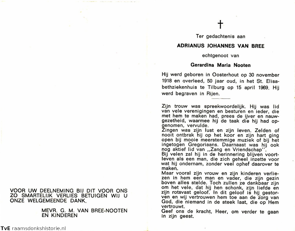 Adrianus Johannes van Bree Gerardina Maria Nooten