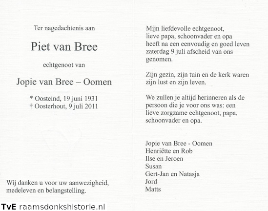 Piet van Bree Jopie Oomen