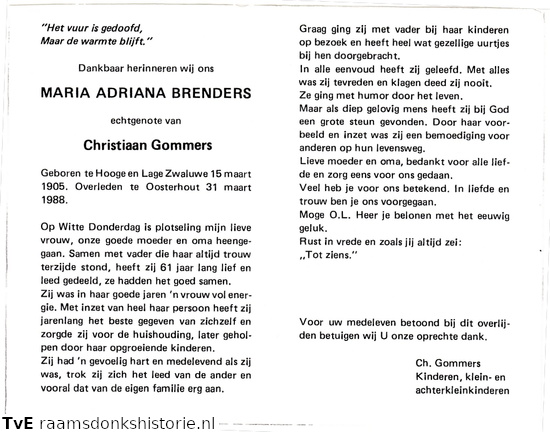 Maria Adriana Brenders Christiaan Gommers