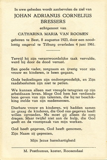 Johan Adrianus Cornelius Bressers Catharina Maria van Roomen