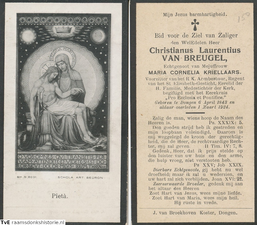 Christianus Laurentius van Breugel Maria Cornelia Kriellaars
