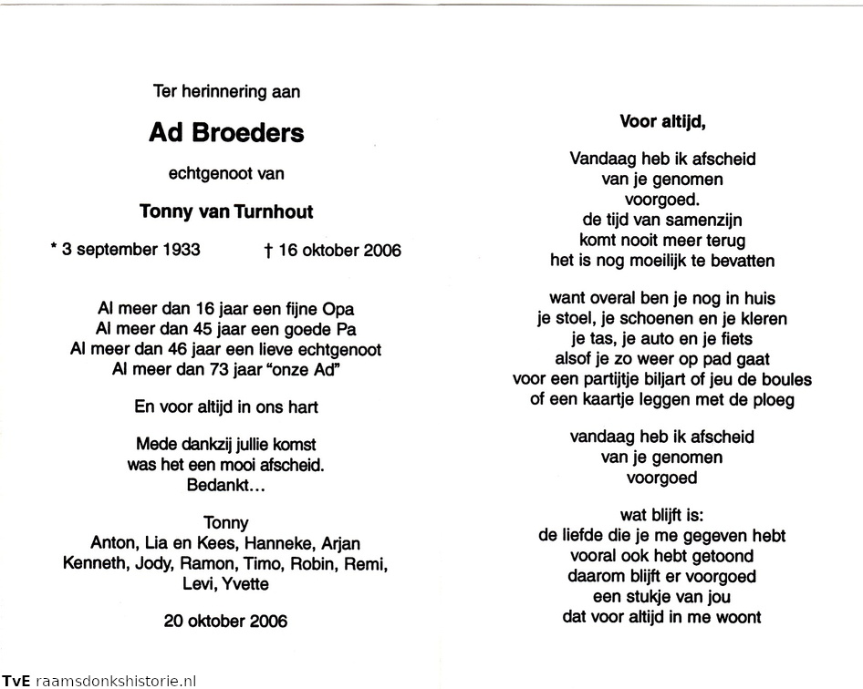 Ad Broeders Tonny van Turnhout