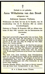Anna Wilhelmina van den Broek Adrianus Joannes Verhees