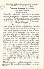 Cornelia Johanna Francisca van Broekhoven Gerardus Johannes Wilhelmus Vermeer
