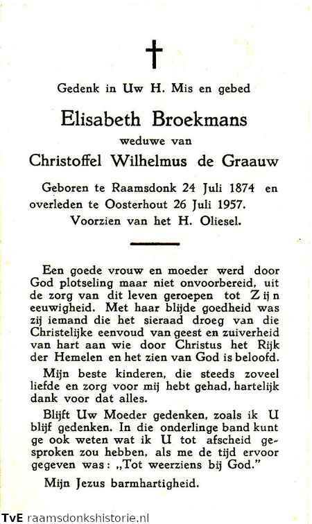 Elisabeth Broekmans Christoffel Wilhelmus de Graauw