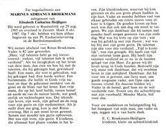 Marinus Adrianus Broekmans Elisabeth Catharina Heijligers
