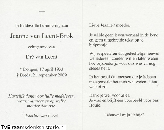 Jeanne Brok Dré van Leent