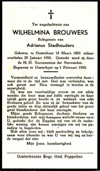 Wilhelmina Brouwers Adrianus Stadhouders