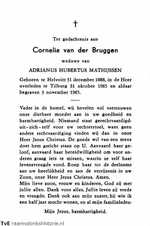 Cornelia van der Bruggen Adrianus Hubertus Mathijssen