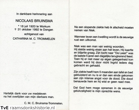Nicolaas Bruinsma Catharina M.C. Trommelen
